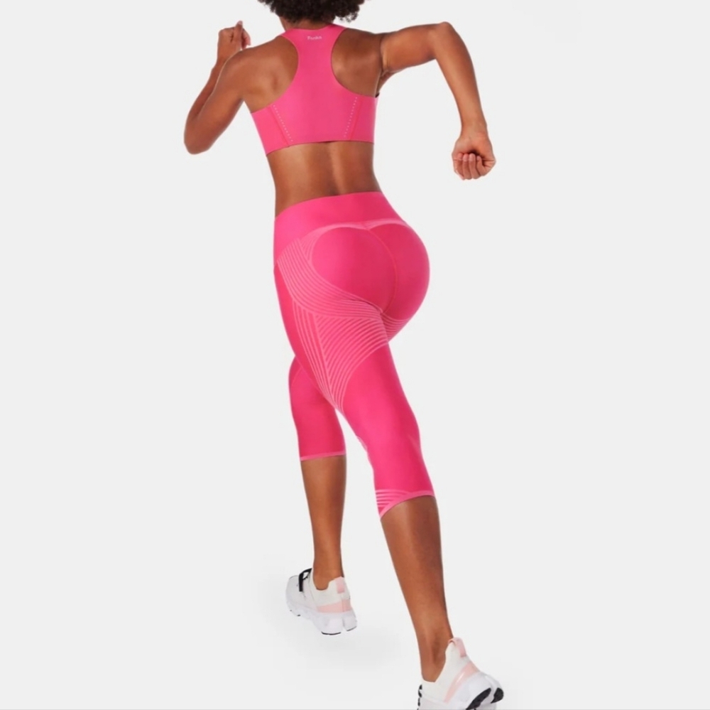 ❤️VALENTINE SPECIAL❤️FANKA Body Sculpt Side Pocket Capri Leggings In Magenta - Picture 7 of 12